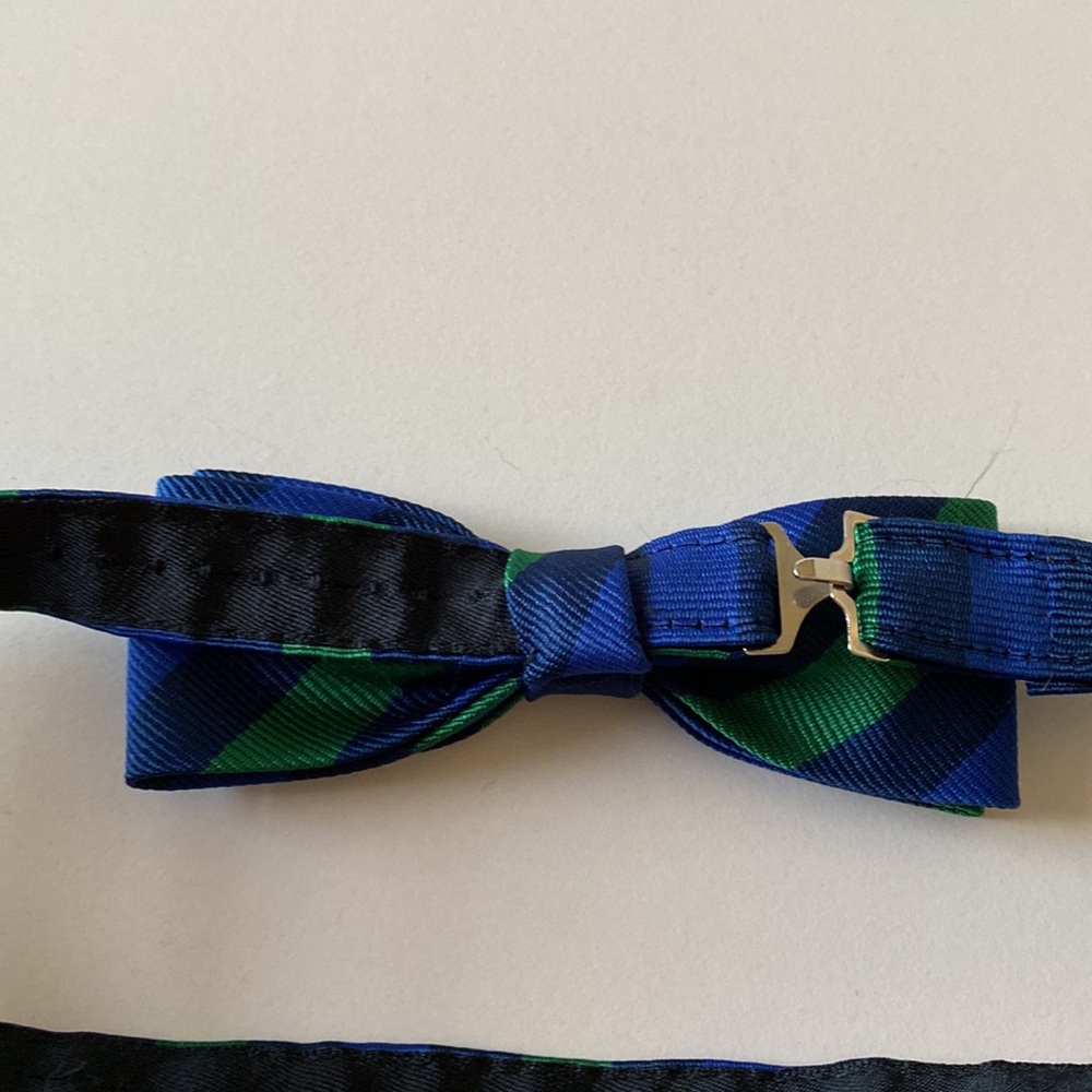 Three vintage Bow Ties Navy Green Polkadot - Picture 5 of 8